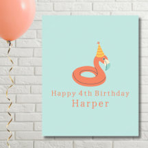 summer flamingo float kids birthday pool party