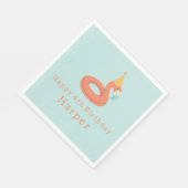 summer flamingo float kids birthday pool party servet (Hoek)