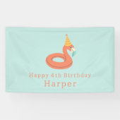 summer flamingo float kids birthday pool party spandoek (Horizontaal)