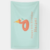 summer flamingo float kids birthday pool party spandoek (Verticaal)