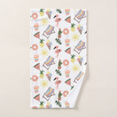 Summer Flamingo Hand Drawn Doodles Bad Handdoek (Handdoek)