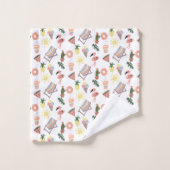 Summer Flamingo Hand Drawn Doodles Bad Handdoek (Wasdoekje)