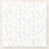 Summer Flamingo Hand Drawn Doodles Glazen Onderzetter (Achterkant)