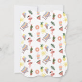 Summer Flamingo Hand Drawn Doodles Kaart (Achterkant)