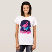 Summer Flamingo neon Sommer T-shirt (Voorkant volledig)