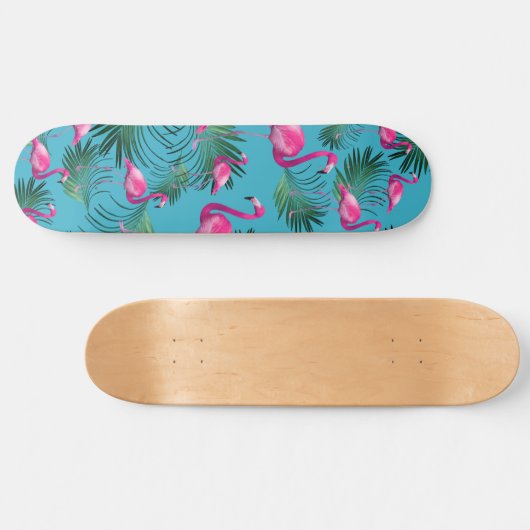 Summer Flamingo Palm Vibes #2 Persoonlijk Skateboard (Horizontaal)