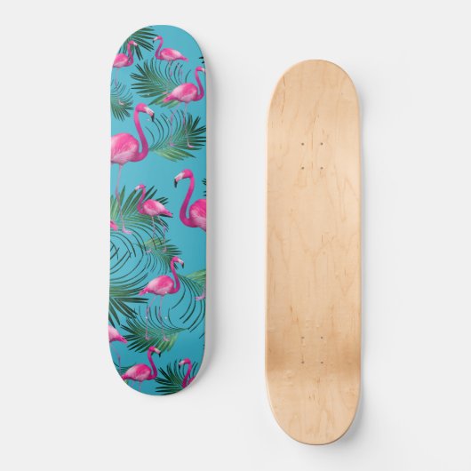 Summer Flamingo Palm Vibes #2 Persoonlijk Skateboard (Voorkant)