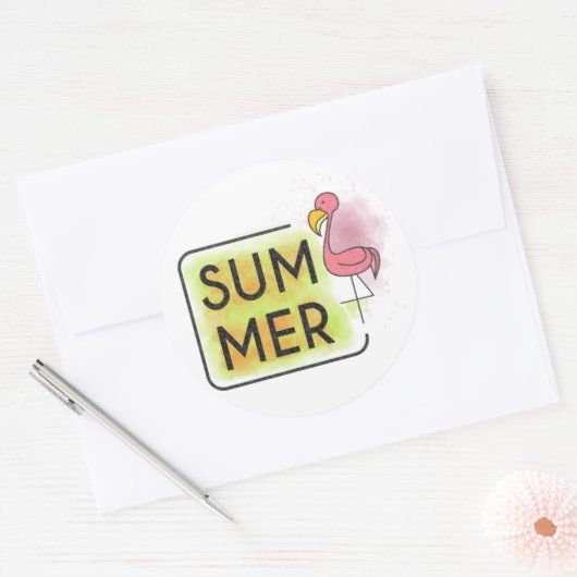 Summer Flamingo Sticker (Envelop)