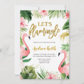 Summer Flamingo Tropical Bridal Shower Uitnodiging (Voorkant)