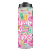 Summer Flamingo Tumbler | Pink Beach Drinkware Thermosbeker (Voorkant)