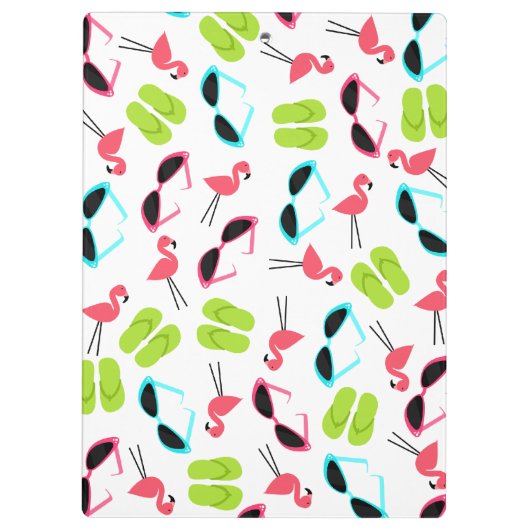 Summer Flamingos Pattern Klembord (Achterkant)