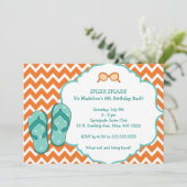 Summer Flip Flop Birthday Party nodigt uit Kaart (Staand voorkant)