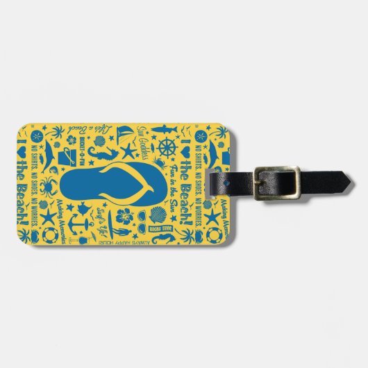 Summer Flip Flop Pattern Bagagelabel (Voorkant horizontaal)