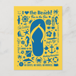 Summer Flip Flop Pattern Briefkaart