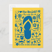 Summer Flip Flop Pattern Briefkaart (Voorkant / Achterkant)