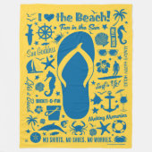 Summer Flip Flop Pattern Fleece Deken (Voorkant)