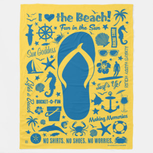 Summer Flip Flop Pattern Fleece Deken