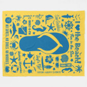 Summer Flip Flop Pattern Fleece Deken (Voorkant (Horizontaal))