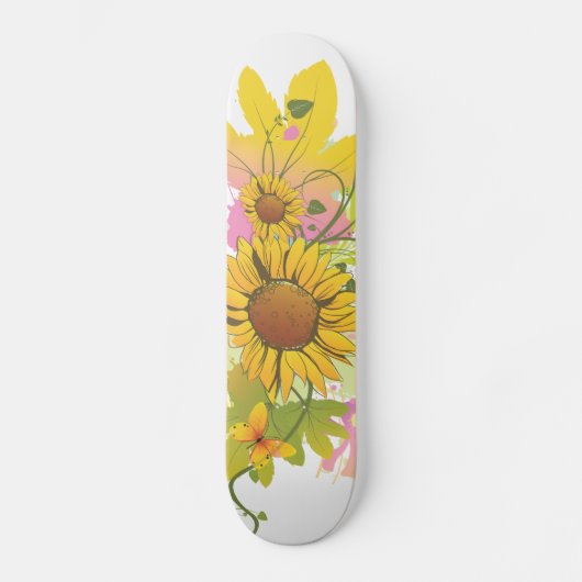 Summer Floral 1A Skateboard (Voorkant)