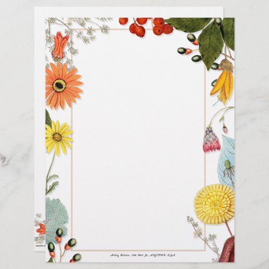 Summer Floral - Aangepast Briefhoofd (Voorkant / Achterkant)