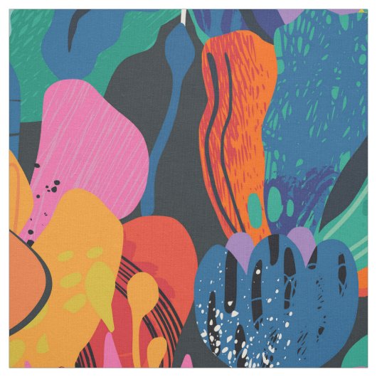 Summer Floral Abstract Stof (Swatch)