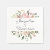 Summer Floral Blush Pink Cream Peony Wedding Servet (Voorkant)