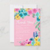 Summer floral Bridal Shower  Bedankkaart (Voorkant)