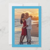 Summer floral Bridal Shower with Photo Blue Kaart (Achterkant)