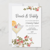Summer Floral Brunch Bubbly Champagne Baby shower Kaart (Voorkant)
