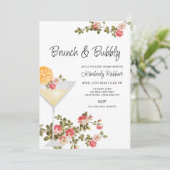 Summer Floral Brunch Bubbly Champagne Baby shower Kaart (Staand voorkant)