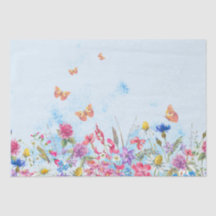 Summer Floral Butterfly Tissue Paper