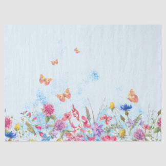 Summer Floral Butterfly Tissue Paper Tissuepapier