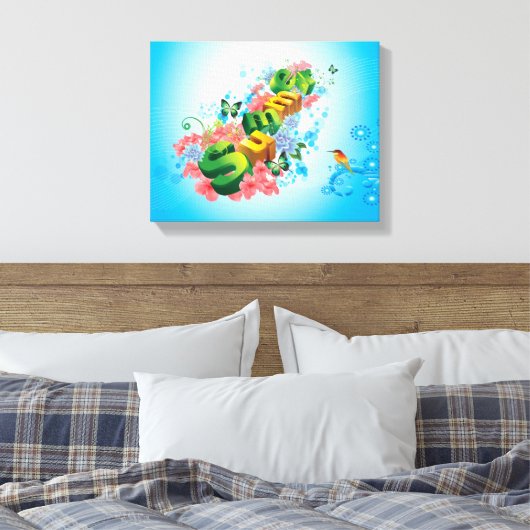 Summer Floral Canvas Afdruk (Insitu (Slaapkamer))