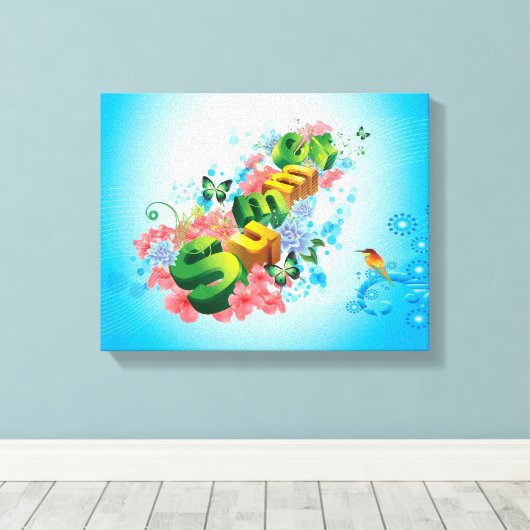 Summer Floral Canvas Afdruk (Insitu (Houten vloer))