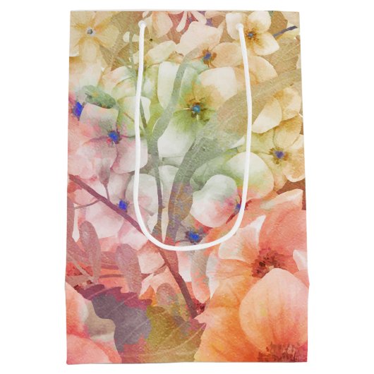 Summer Floral Design Medium Cadeauzakje (Achterkant)