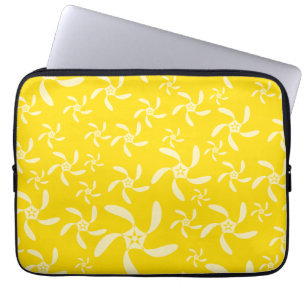Summer Floral Design. Zonnig geel. Laptop Sleeve