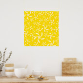 Summer Floral Design. Zonnig Geel. Poster (Keuken)