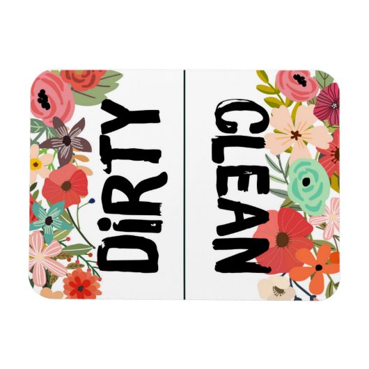 Summer Floral Dishwasher Magnet Magneet (Horizontaal)
