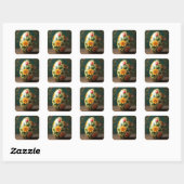 Summer Floral Easter Egg Vierkante Sticker (Vel)