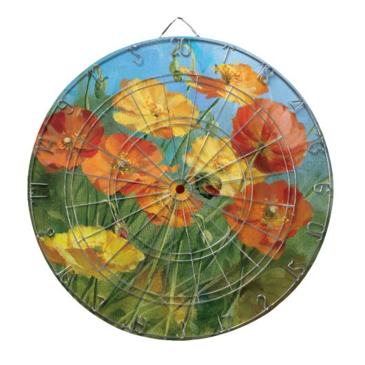 Summer Floral Field Dartbord (Voorkant)