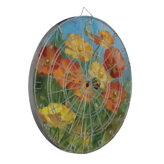 Summer Floral Field Dartbord (Voorkant Links)