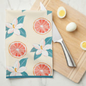 Summer Floral Grapefruit – Coastal Citrus Design Theedoek (Quarter Fold)