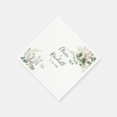Summer Floral Green Foliage White Wedding Servet (Hoek)