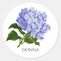 Summer Floral Hyrdangea Sticker Envelope Seal