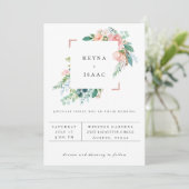 Summer Floral Lijst Weddenschap Aankondiging (Staand voorkant)