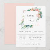 Summer Floral Lijst Weddenschap Aankondiging (Voorkant / Achterkant)