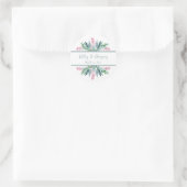 Summer Floral Mint Green Wedding Ronde Sticker (Tas)