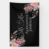 Summer Floral Mr & Mrs Wedding Banner (Verticaal)