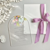 Summer Floral Pastel Wedding Acryl Uitnodigingen
