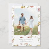 Summer Floral Photo Wedding Kaart (Achterkant)